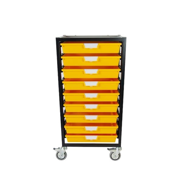Storsystem Commercial Grade Mobile Bin Storage Cart with 9 Yellow High